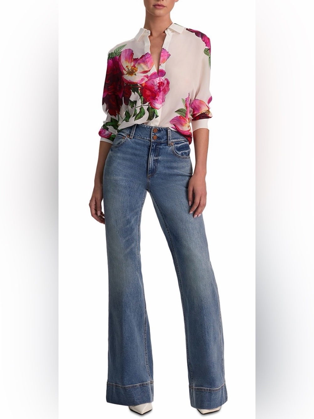 Alice + Olivia Willa Placket Top - Picture 2 of 10